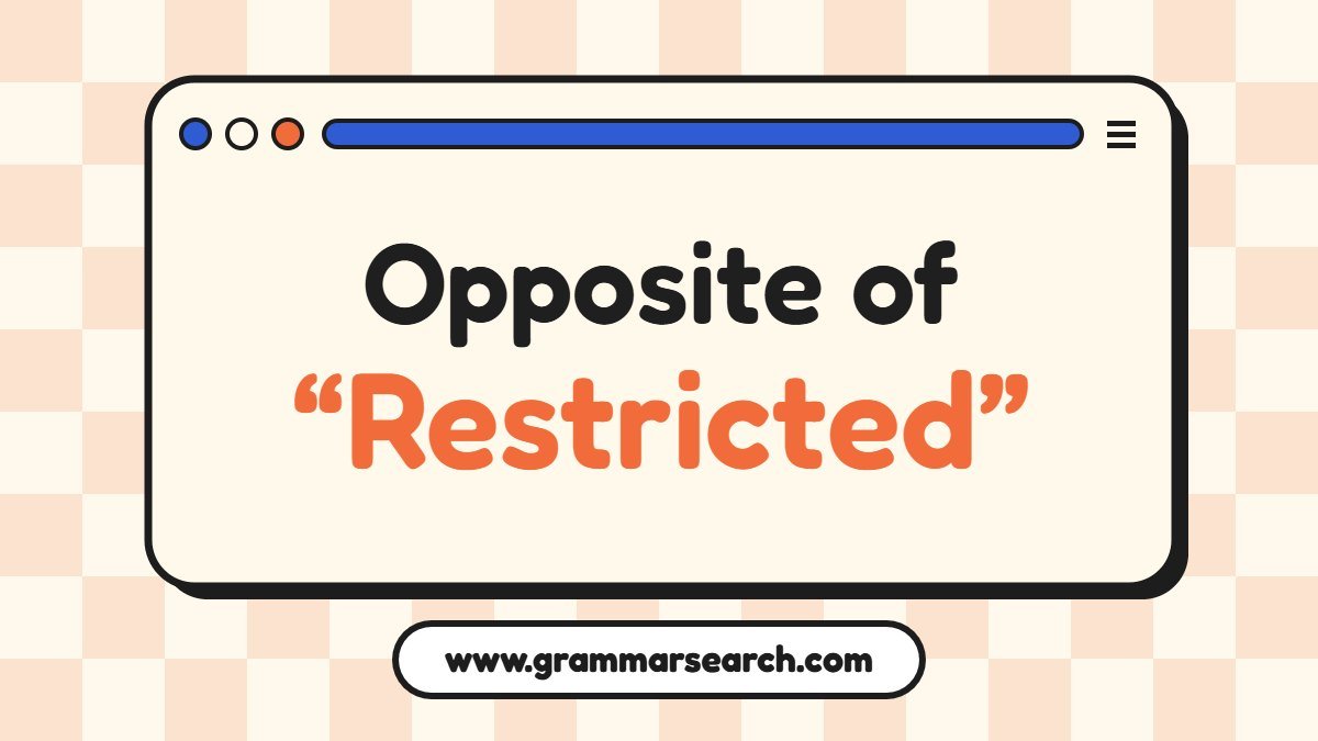 Opposite of Restricted: Antonyms with Examples